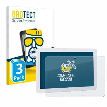 Parte frontal de un envase de producto con el logotipo de la marca BROTECT. Al lado se muestra el dispositivo Amazon Echo Hub 