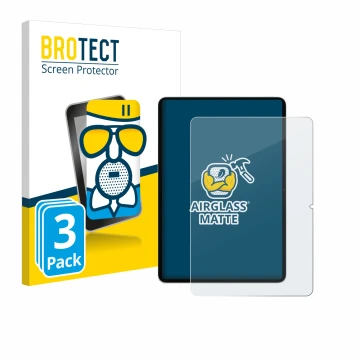 Parte frontal de un envase de producto con el logotipo de la marca BROTECT. Al lado se muestra el dispositivo Xiaomi Pad 7 con