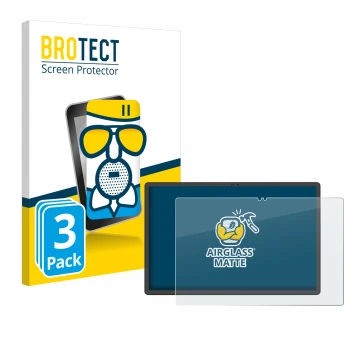 Parte frontal de un envase de producto con el logotipo de la marca BROTECT. Al lado se muestra el dispositivo Mediacom Azimut 
