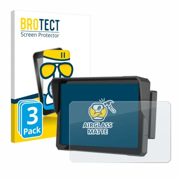 Parte frontal de un envase de producto con el logotipo de la marca BROTECT. Al lado se muestra el dispositivo Carpuride W702B 
