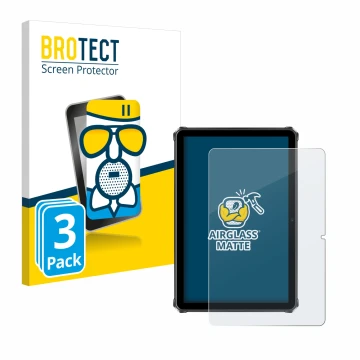 Parte frontal de un envase de producto con el logotipo de la marca BROTECT. Al lado se muestra el dispositivo Oukitel RT9 con 