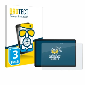 Parte frontal de un envase de producto con el logotipo de la marca BROTECT. Al lado se muestra el dispositivo Chuwi Hi10 X1 co