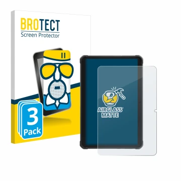 Parte frontal de un envase de producto con el logotipo de la marca BROTECT. Al lado se muestra el dispositivo Hotwav R8 con su