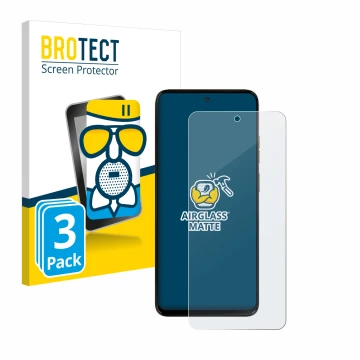 Parte frontal de un envase de producto con el logotipo de la marca BROTECT. Al lado se muestra el dispositivo Motorola Moto G1