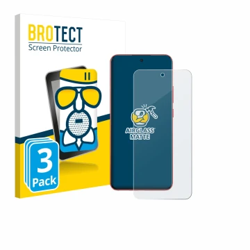 Parte frontal de un envase de producto con el logotipo de la marca BROTECT. Al lado se muestra el dispositivo Oppo A5 Pro con 