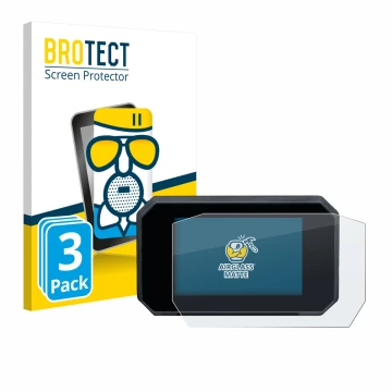 Parte frontal de un envase de producto con el logotipo de la marca BROTECT. Al lado se muestra el dispositivo Suzuki GSX-S1000