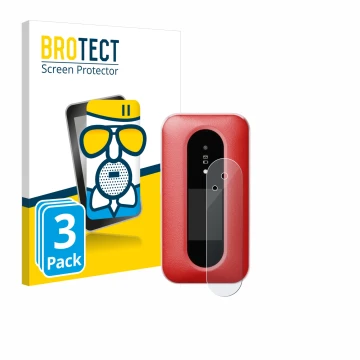 Parte frontal de un envase de producto con el logotipo de la marca BROTECT. Al lado se muestra el dispositivo Doro Leva L30 (P