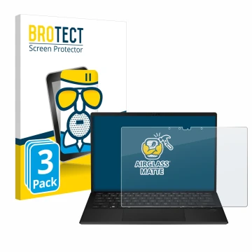 Parte frontal de un envase de producto con el logotipo de la marca BROTECT. Al lado se muestra el dispositivo ASUS ROG Flow Z1