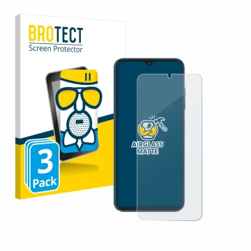 Parte frontal de un envase de producto con el logotipo de la marca BROTECT. Al lado se muestra el dispositivo Hotwav Note 13 P