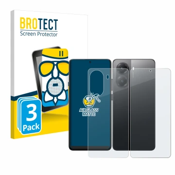 Parte frontal de un envase de producto con el logotipo de la marca BROTECT. Al lado se muestra el dispositivo Xiaomi Poco X7 P