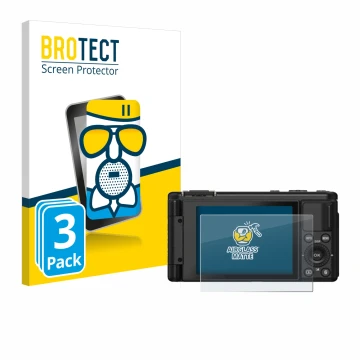 Parte frontal de un envase de producto con el logotipo de la marca BROTECT. Al lado se muestra el dispositivo Yashica City 200