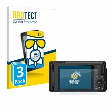 Parte frontal de un envase de producto con el logotipo de la marca BROTECT. Al lado se muestra el dispositivo Yashica City 100