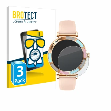 Parte frontal de un envase de producto con el logotipo de la marca BROTECT. Al lado se muestra el dispositivo Braidol Smartwat