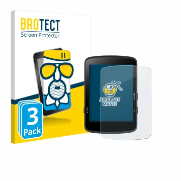 Parte frontal de un envase de producto con el logotipo de la marca BROTECT. Al lado se muestra el dispositivo Bryton Rider 17 