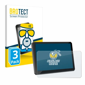 Parte frontal de un envase de producto con el logotipo de la marca BROTECT. Al lado se muestra el dispositivo Carpuride W712D 