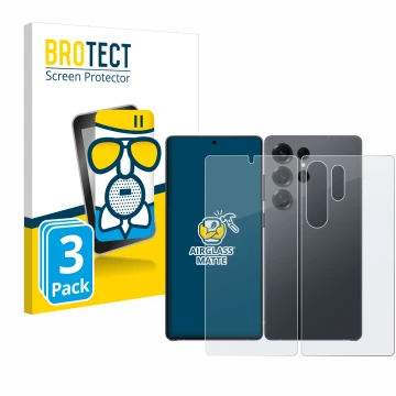 Parte frontal de un envase de producto con el logotipo de la marca BROTECT. Al lado se muestra el dispositivo Samsung Galaxy S