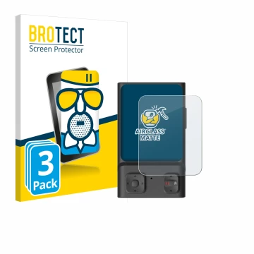 Parte frontal de un envase de producto con el logotipo de la marca BROTECT. Al lado se muestra el dispositivo Hoverair Beacon 