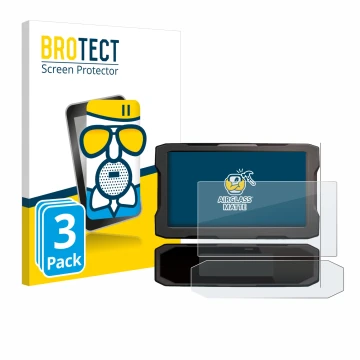 Parte frontal de un envase de producto con el logotipo de la marca BROTECT. Al lado se muestra el dispositivo Honda NT 1100 20