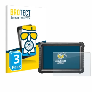 Parte frontal de un envase de producto con el logotipo de la marca BROTECT. Al lado se muestra el dispositivo iCarsoft CR Ultr
