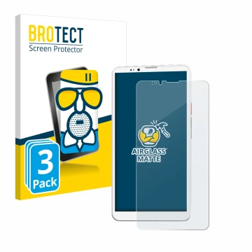 Parte frontal de un envase de producto con el logotipo de la marca BROTECT. Al lado se muestra el dispositivo Bigme Hibreak Pr