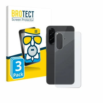 Parte frontal de un envase de producto con el logotipo de la marca BROTECT. Al lado se muestra el dispositivo Samsung Galaxy A
