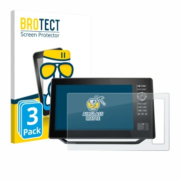 Parte frontal de un envase de producto con el logotipo de la marca BROTECT. Al lado se muestra el dispositivo Humminbird Xplor