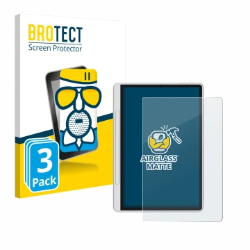 Parte frontal de un envase de producto con el logotipo de la marca BROTECT. Al lado se muestra el dispositivo XP-Pen Magic Not
