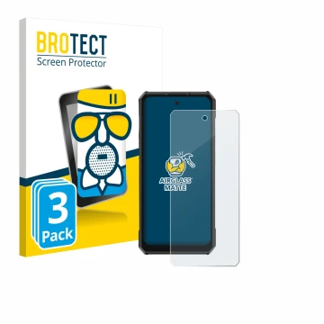 Parte frontal de un envase de producto con el logotipo de la marca BROTECT. Al lado se muestra el dispositivo Ulefone Armor 30