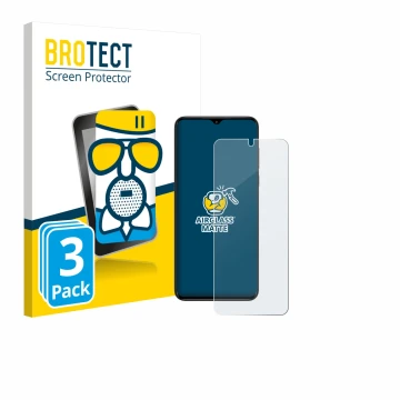 Parte frontal de un envase de producto con el logotipo de la marca BROTECT. Al lado se muestra el dispositivo ZTE Nubia Neo co