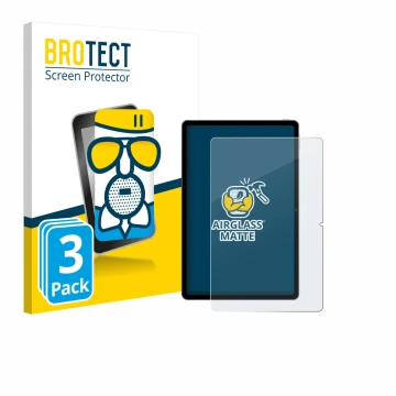 Parte frontal de un envase de producto con el logotipo de la marca BROTECT. Al lado se muestra el dispositivo Xiaomi Redmi Pad