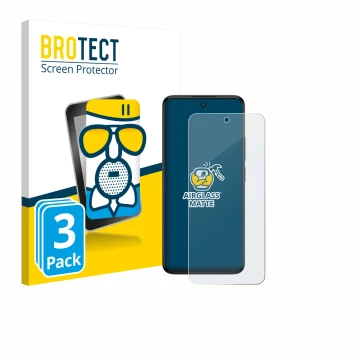 Parte frontal de un envase de producto con el logotipo de la marca BROTECT. Al lado se muestra el dispositivo TCL SE NxtPaper 