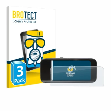 Parte frontal de un envase de producto con el logotipo de la marca BROTECT. Al lado se muestra el dispositivo Peterson StroboC