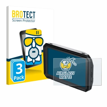 Parte frontal de un envase de producto con el logotipo de la marca BROTECT. Al lado se muestra el dispositivo Blackmagic Desig