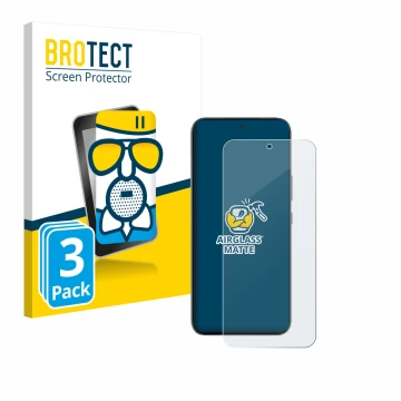 Parte frontal de un envase de producto con el logotipo de la marca BROTECT. Al lado se muestra el dispositivo Infinix GT 30 Pr