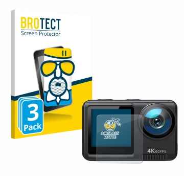 Parte frontal de un envase de producto con el logotipo de la marca BROTECT. Al lado se muestra el dispositivo Wolfang GA420 co