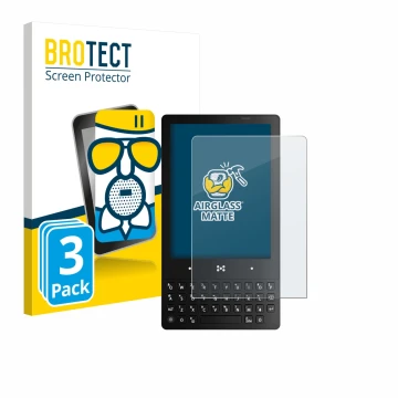 Parte frontal de un envase de producto con el logotipo de la marca BROTECT. Al lado se muestra el dispositivo The Minimal Comp