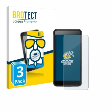 Parte frontal de un envase de producto con el logotipo de la marca BROTECT. Al lado se muestra el dispositivo SkyCaddie Pro 4X