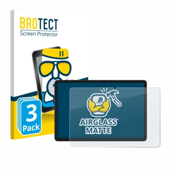 Parte frontal de un envase de producto con el logotipo de la marca BROTECT. Al lado se muestra el dispositivo Tabwee T20 10.1