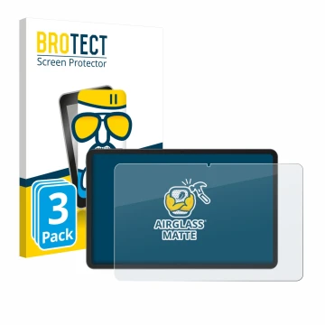 Parte frontal de un envase de producto con el logotipo de la marca BROTECT. Al lado se muestra el dispositivo Doogee V Pad 12