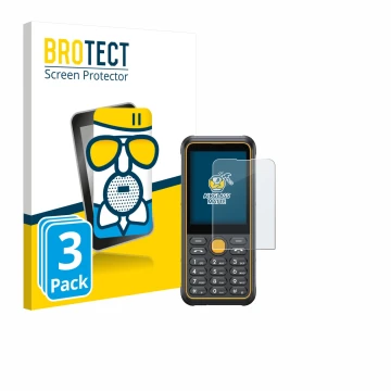 Parte frontal de un envase de producto con el logotipo de la marca BROTECT. Al lado se muestra el dispositivo Ulefone Armor Mi