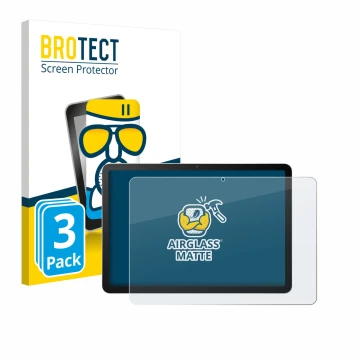 Parte frontal de un envase de producto con el logotipo de la marca BROTECT. Al lado se muestra el dispositivo Wacom MovinkPad 