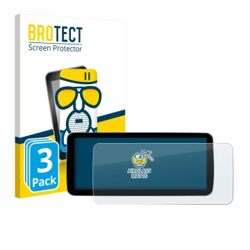 Parte frontal de un envase de producto con el logotipo de la marca BROTECT. Al lado se muestra el dispositivo Ninetom Car Radi