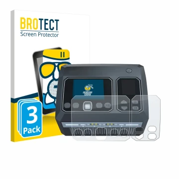 Parte frontal de un envase de producto con el logotipo de la marca BROTECT. Al lado se muestra el dispositivo SkyRc D750 Mix c