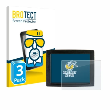 Parte frontal de un envase de producto con el logotipo de la marca BROTECT. Al lado se muestra el dispositivo John Deere Green