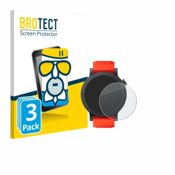 Parte frontal de un envase de producto con el logotipo de la marca BROTECT. Al lado se muestra el dispositivo Nothing CMF Watc
