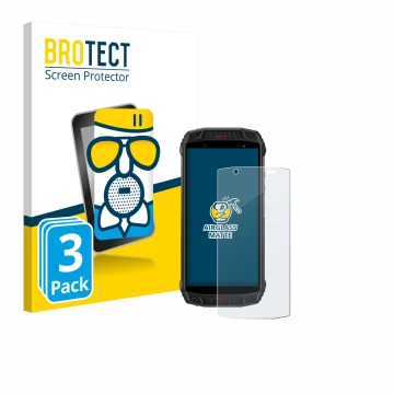Parte frontal de un envase de producto con el logotipo de la marca BROTECT. Al lado se muestra el dispositivo Ulefone Armor 15