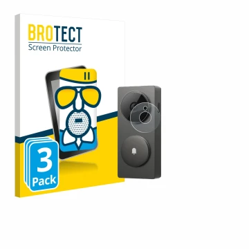 Parte frontal de un envase de producto con el logotipo de la marca BROTECT. Al lado se muestra el dispositivo Aqara Hub G410 c