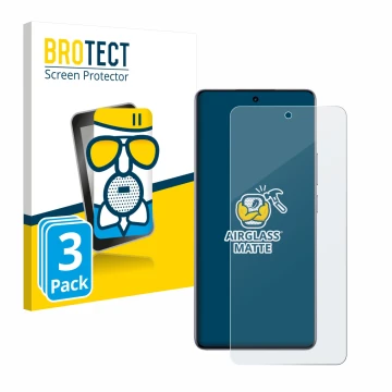 Parte frontal de un envase de producto con el logotipo de la marca BROTECT. Al lado se muestra el dispositivo realme 15 Pro co