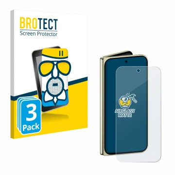 Parte frontal de un envase de producto con el logotipo de la marca BROTECT. Al lado se muestra el dispositivo Google Pixel 10 