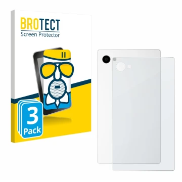 Parte frontal de un envase de producto con el logotipo de la marca BROTECT. Al lado se muestra el dispositivo The Minimal Comp